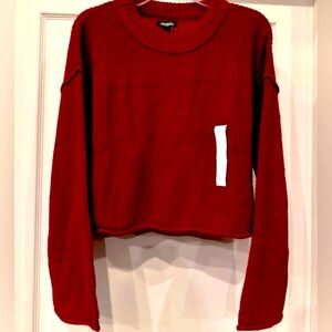 NWT Wild Fable Women's Holiday Red Soft Cable Knit Long Sleeve Pullover Sweater